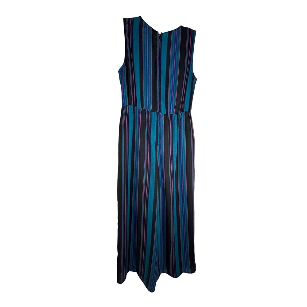 Leith Striped Jumpsuit Women's Size‎ S Wide Leg Blue V-Neck Lined Career - Picture 3 of 7